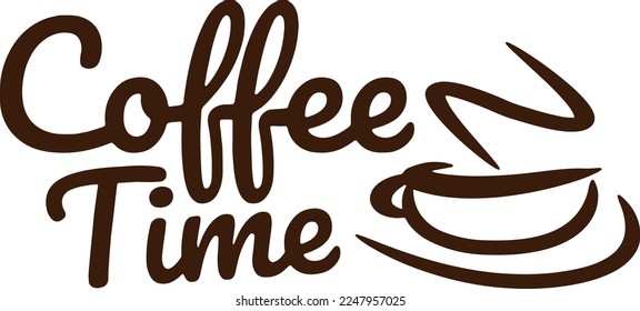 Coffee Time vector logo coffee cup morning motivation