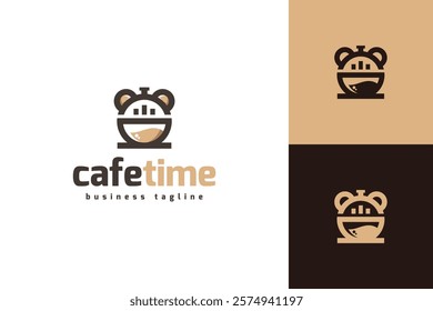 coffee time vector logo design