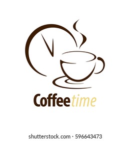 Coffee time vector logo illustration. Coffee time icon isolated on white background.