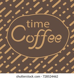 coffee time vintage poster, vector illustration