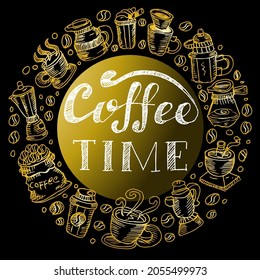 coffee time, wall background doodle