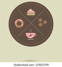 coffee time,cake, donut,grains