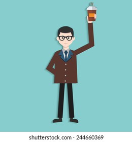 Coffee time,Human resource,Businessman design,clean vector