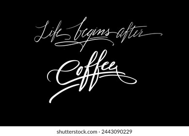 Coffee time.Lettering vector illustration for poster, card, banner for cafe. Graphic design lifestyle lettering. Handwritten lettering design elements for cafe decoration and shop advertising.