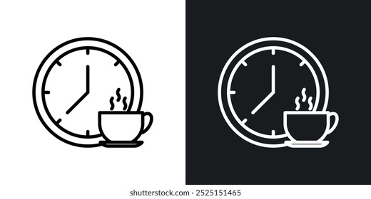 Linha do tempo do café na cor preta da linha fina. ilustração simples plana de símbolos vetoriais.