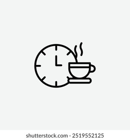 Icono de Vector de la línea de tiempo del café. EPS 10