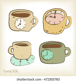 coffee times, vector illustration