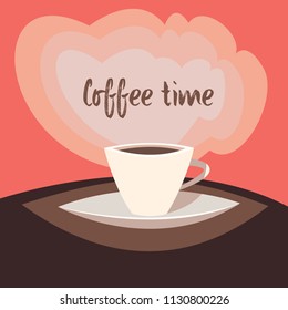 Coffee time.Vector illustration.Cartoon style.
