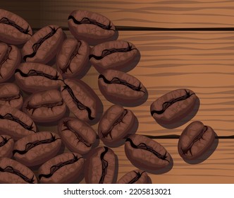 coffee toast grains in wooden poster