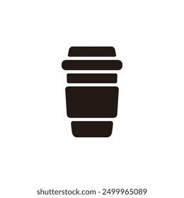 Coffee to-go cup icon. Flat silhouette version.