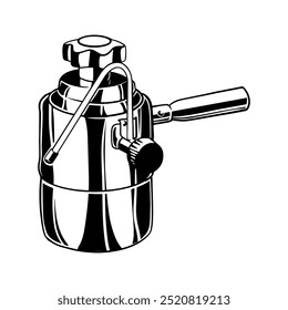 Máquina de herramienta de café Ilustración de Arte vectorial dibujado a mano de diseño de Antiguas