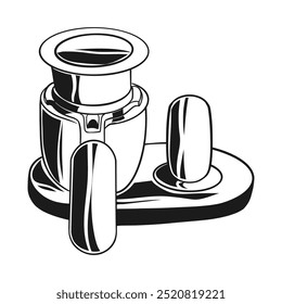 Máquina de café Design vintage Desenhado à mão Vetor Arte Ilustração