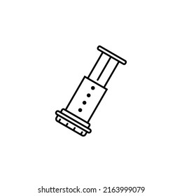 coffee tool vector with aeropress line style