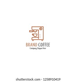 coffee tool vector logo design template. Vector coffee shop labels.Minimalistic vector 