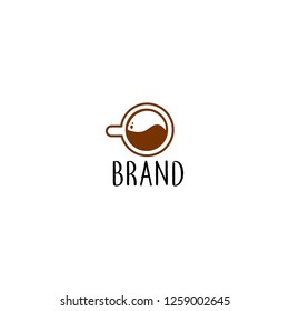 coffee tool vector logo design template. Vector coffee shop labels.Minimalistic vector