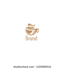 coffee tool vector logo design template. Vector coffee shop labels.Minimalistic vector