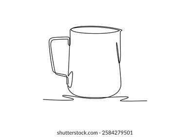 Coffee tools concept. Single line draw design vector graphic illustration.	
