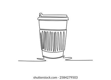 Coffee tools concept. Single line draw design vector graphic illustration.	