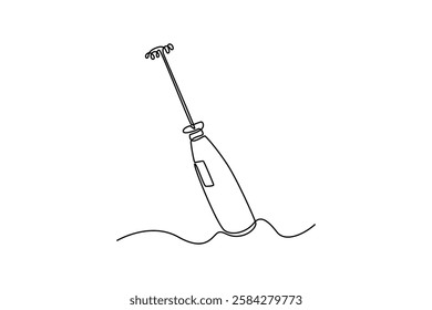 Coffee tools concept. Single line draw design vector graphic illustration.	