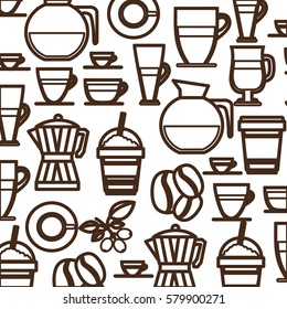 coffee tools and equipment icon, vector illustration image design