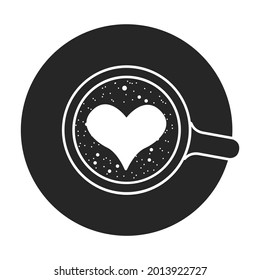 Kaffee-Top-Vektorsymbol.Schwarz Vektorsymbol einzeln auf weißem Hintergrund - Kaffeetop.