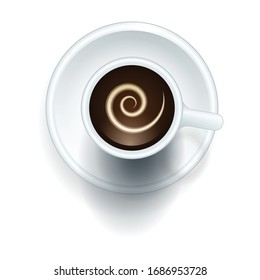 Coffee top vector icon.Realistic vector icon isolated on white background coffee top .