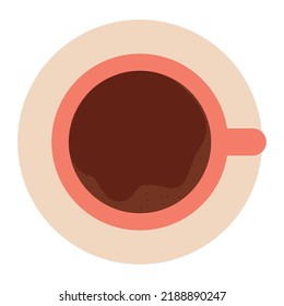 coffee top view over white