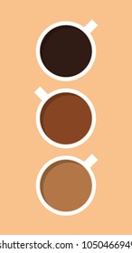 Coffee top view vector. free space for text. wallpaper. background.