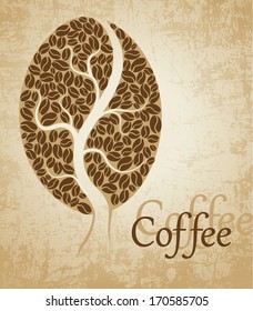 Coffee tree. Coffee bean