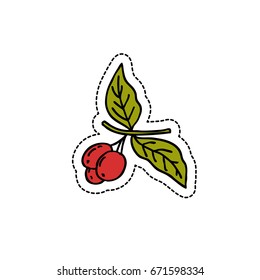 coffee tree doodle icon, sticker