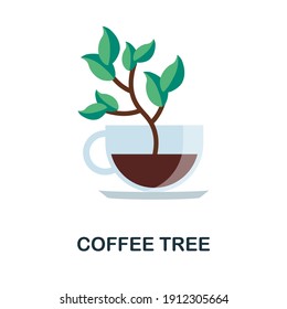 Icono plano del árbol del café. Color simple elemento de la colección de café. Icono de árbol de café creativo para diseño web, plantillas, infografías y más