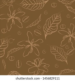 Coffee tree flower drawing clip arts background