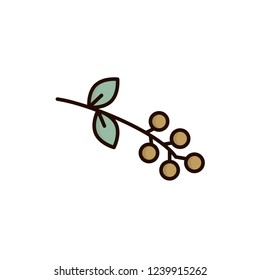 coffee tree icon vector. coffee icon vector with fill outline style