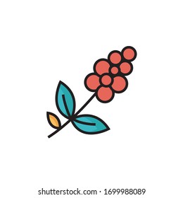 Icono de árbol de café ilustración vectorial relleno diseño de estilo de contorno. aislado sobre fondo blanco