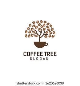 coffee tree logo design template vector illustration