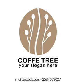 coffee tree logo design vector template