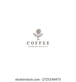 Plantilla de diseño de icono de logotipo de árbol de café