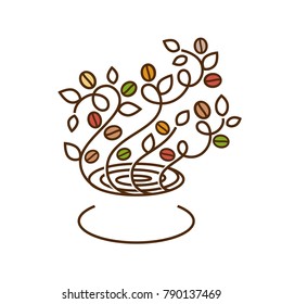 Coffee tree logo ornament decor