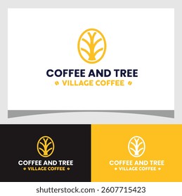 Coffee and Tree Logo, Symbol of Nature, Warmth, and Simplicity