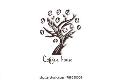 Coffee Tree. Coffee logo. Vector illustration.