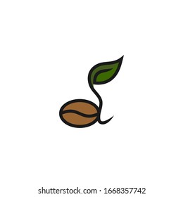 coffee tree silhouette logo vector design