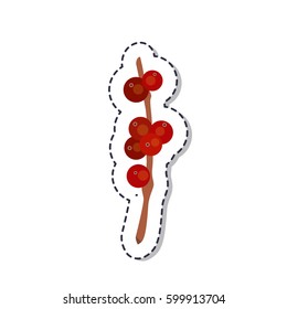 coffee tree, sticker. isolated on white background. vector illustration