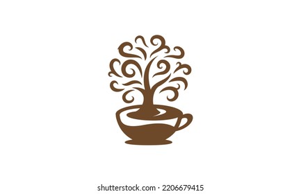 Coffee Tree Vector Logo Template. Coffee Tree Logo design for creative studio company and other.