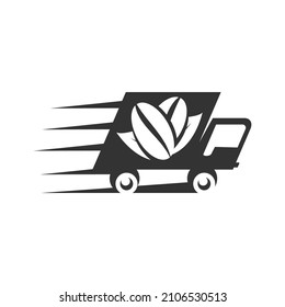 Coffee truck Delivery Icon Illustration Brand Identity