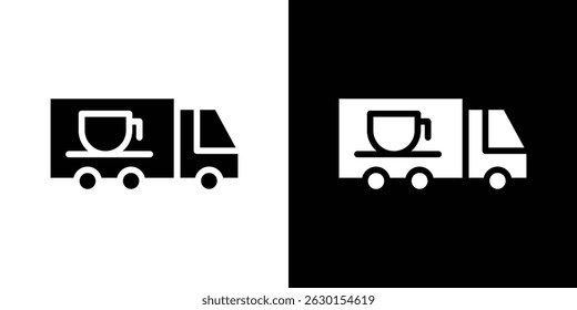Coffee truck icon concept, vector illustration