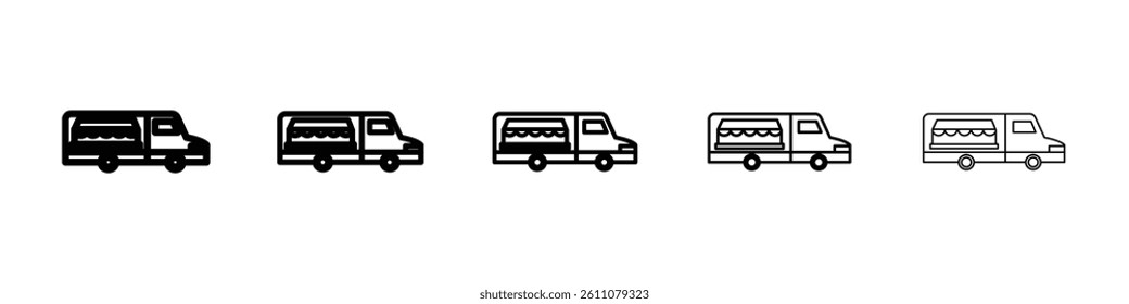 Coffee truck icon Symbol mark in Outline style