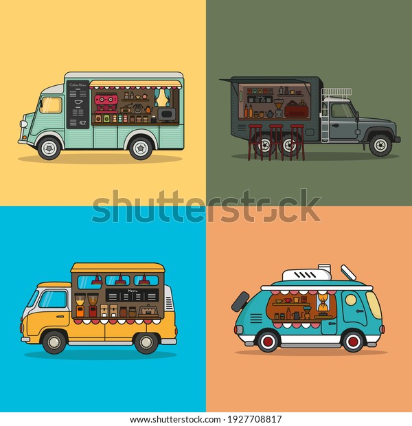 Coffee Truck\
illustration vector bundle\

