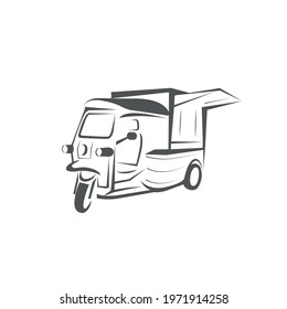 Coffee Truck Vectors. Tuk Tuk 
three wheeler vehicle design