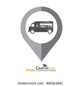 coffee truck.Mobile coffee shop concepts.vector illustration.