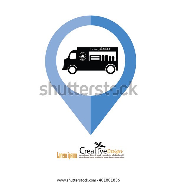 coffee truck.Mobile coffee shop\
concepts.vector\
illustration.